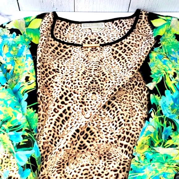 Dana Buchman Cheetah Animal Print blouse Large - Picture 2 of 8